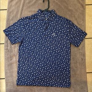 Rhoback Navy Star Pattern Polo